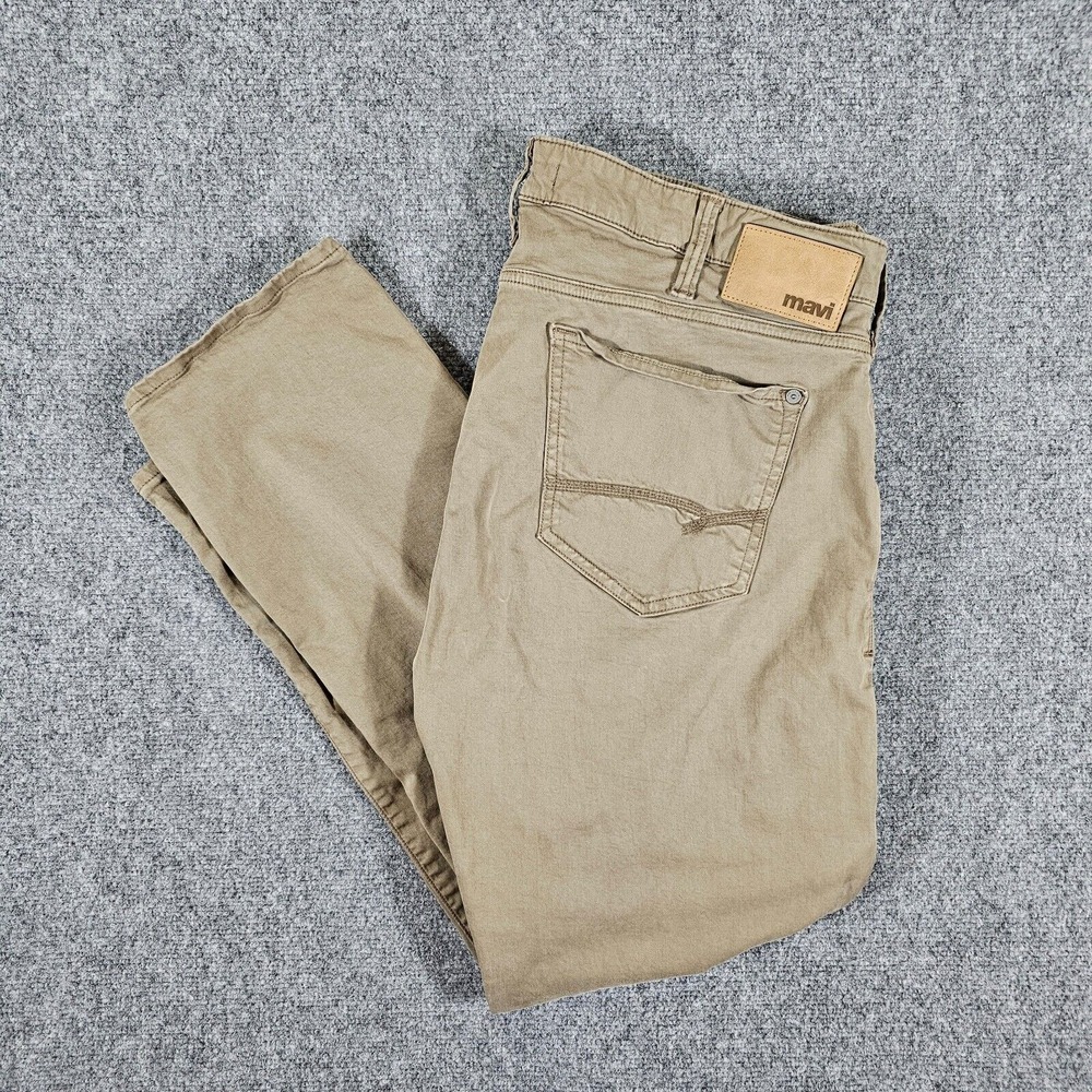Mavi "Zach" Straight Leg Olive Green Pants Men's Tag‎ Size 38x30 Actual 36x28